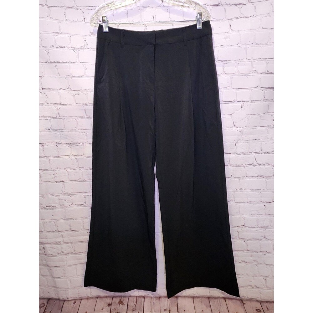 Fabletics Everyday Wide Leg Mid-Rise Trousers Womens Medium Black Pants NWOT